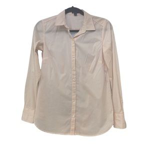 Ann Taylor “Perfect Shirt” tailored button down pink and white- size 4